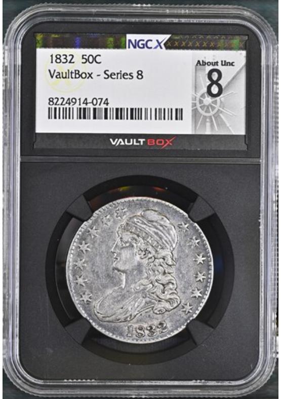 1832 50C NGCX ABOUT UNCIRCULATED 8 Series 8 Front
