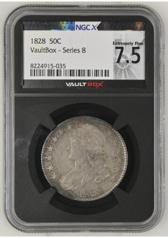 1828 50C NGCX EXTREMELY FINE 7.5 Series 8 Front