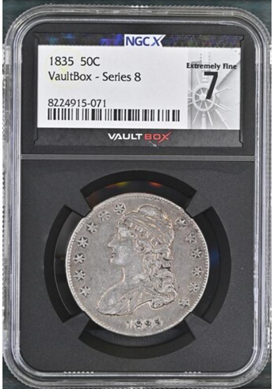1835 50C NGCX EXTREMELY FINE 7 Series 8 Front