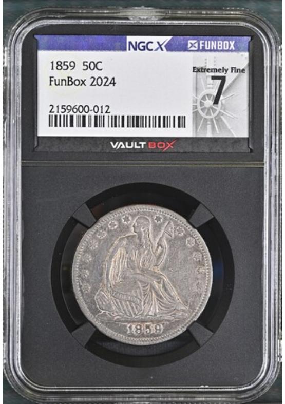 1859 50C NGCX EXTREMELY FINE 7 Front