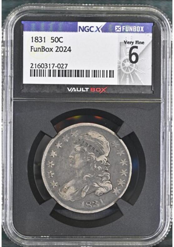 1831 50C NGCX VERY FINE 6 Front