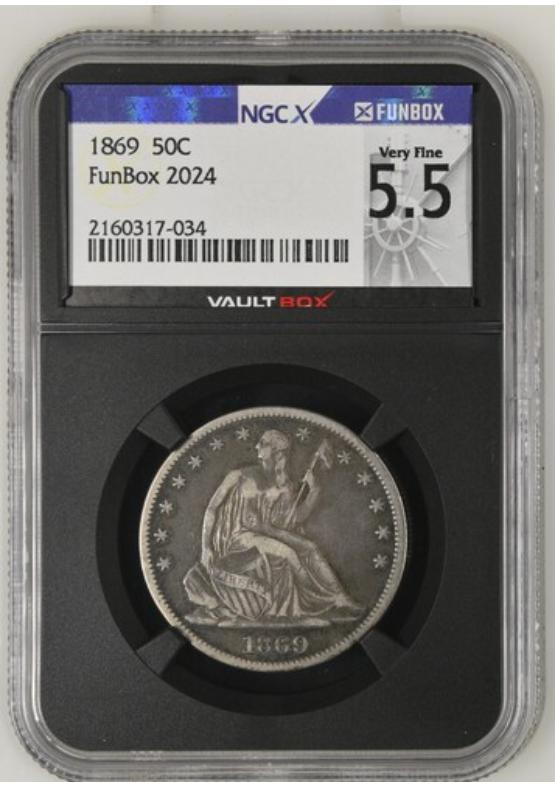 1869 50C NGCX VERY FINE 5.5 Front