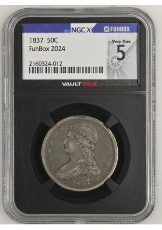 1837 50C NGCX VERY FINE 5 Front