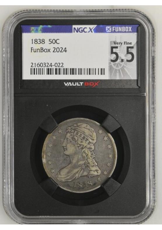 1838 50C NGCX VERY FINE 5.5 Front