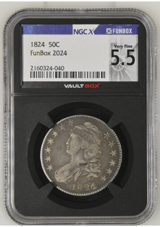 1824 50C NGCX VERY FINE 5.5 Front