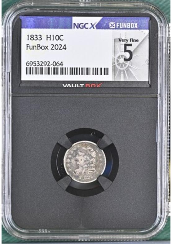 1833 H10C NGCX VERY FINE 5 Front