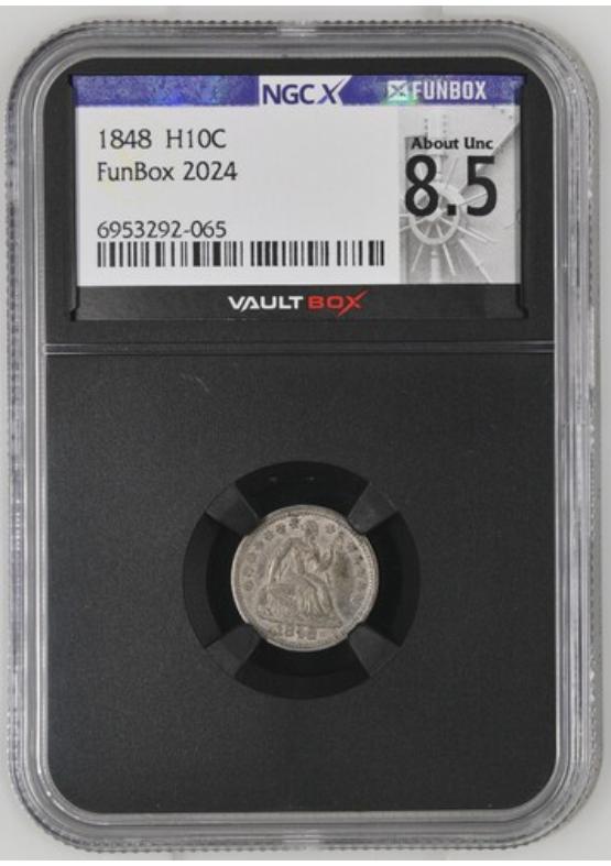 1848 H10C NGCX ABOUT UNCIRCULATED 8.5 Front