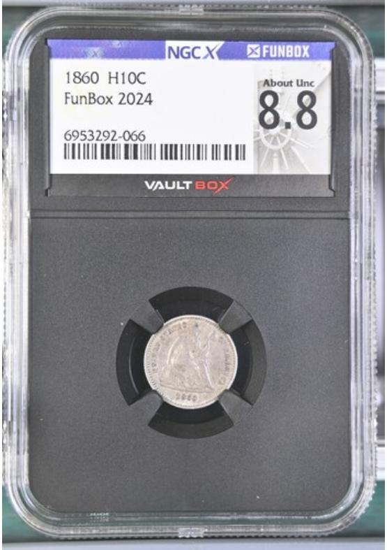 1860 H10C NGCX ABOUT UNCIRCULATED 8.8 Front