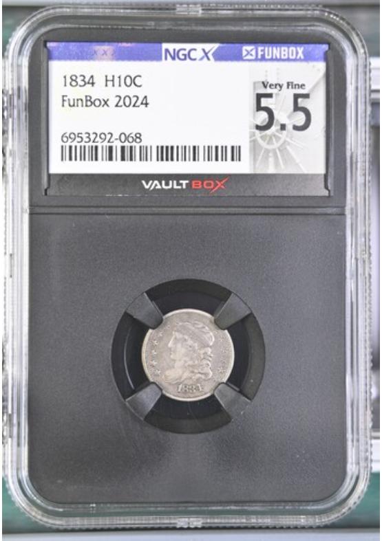 1834 H10C NGCX VERY FINE 5.5 Front