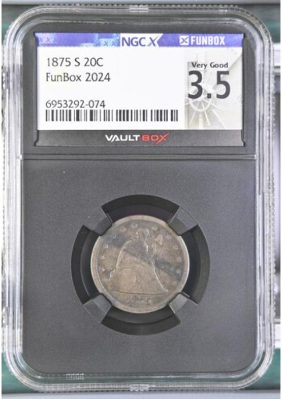 1875-S 20C NGCX VERY GOOD 3.5 Front