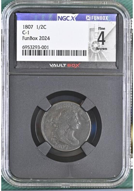 1807 1/2C C-1 NGCX FINE 4 BROWN Front