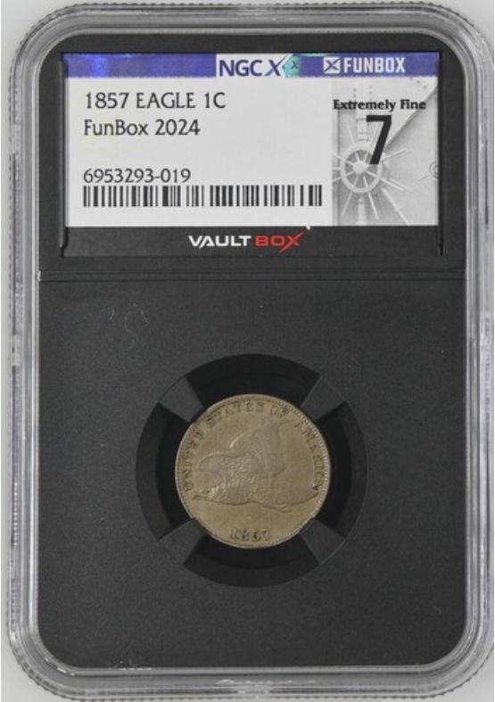 1857 EAGLE 1C NGCX EXTREMELY FINE 7 Front