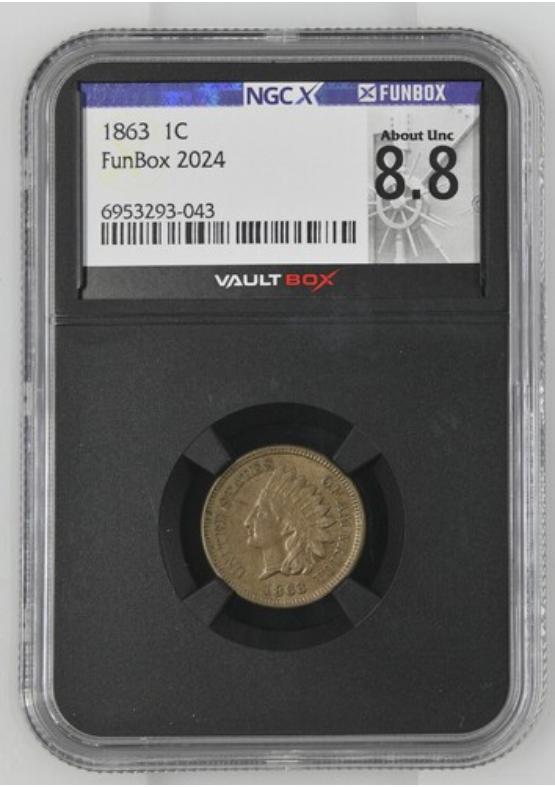 1863 1C NGCX ABOUT UNCIRCULATED 8.8 Front