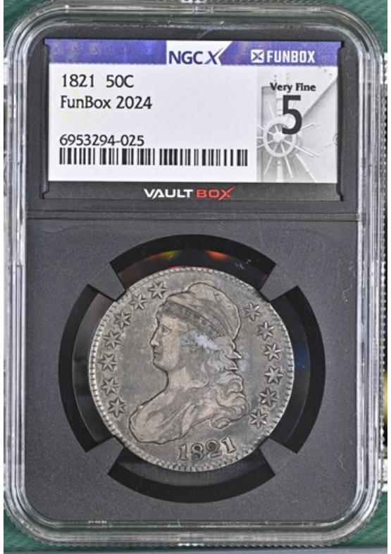 1821 50C NGCX VERY FINE 5 Front