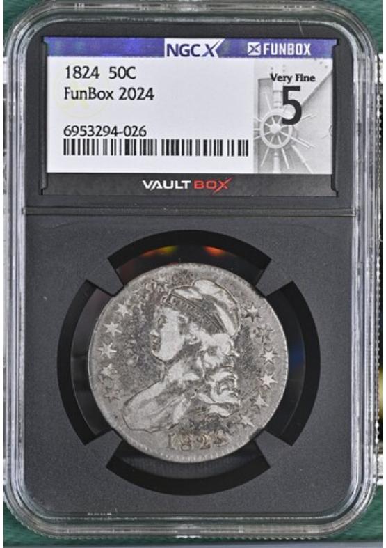 1824 50C NGCX VERY FINE 5 Front