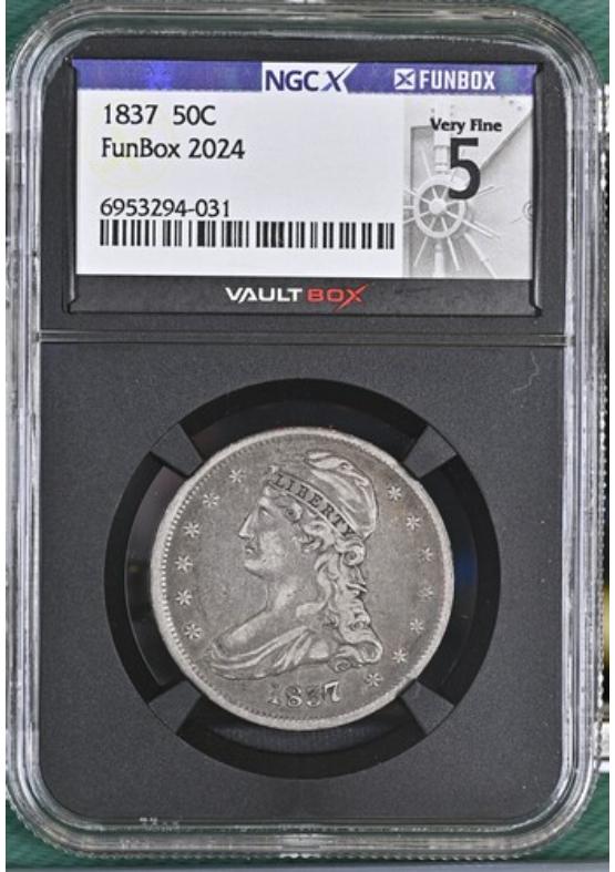 1837 50C NGCX VERY FINE 5 Front