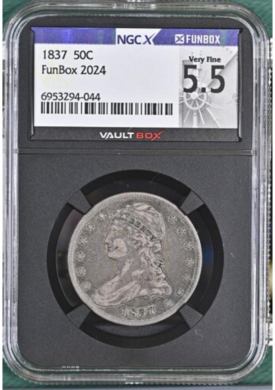 1837 50C NGCX VERY FINE 5.5 Front
