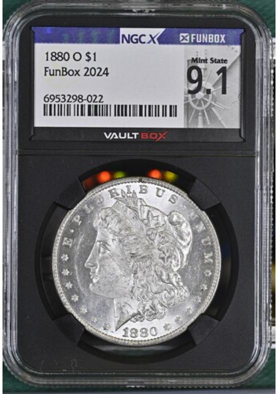1880-O $1 NGCX MINT STATE 9.1 Front
