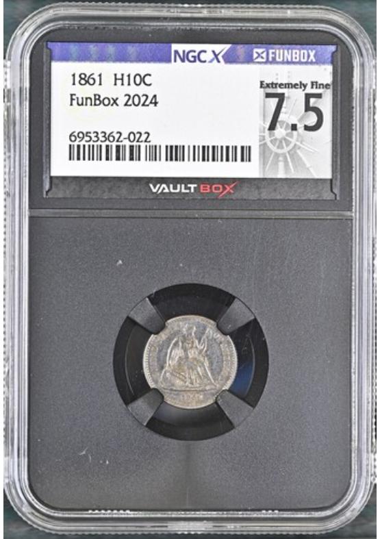1861 H10C NGCX EXTREMELY FINE 7.5 Front