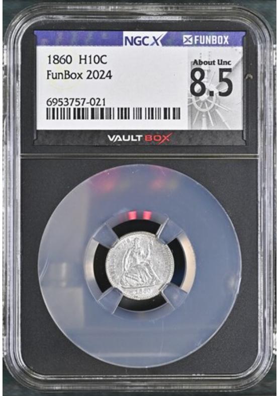 1860 H10C NGCX ABOUT UNCIRCULATED 8.5 Front