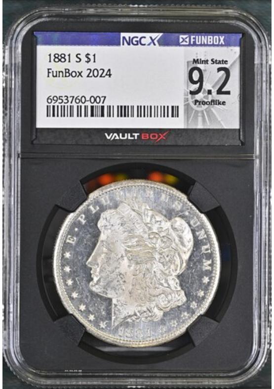1881-S $1 NGCX MINT STATE 9.2 PROOF LIKE Front