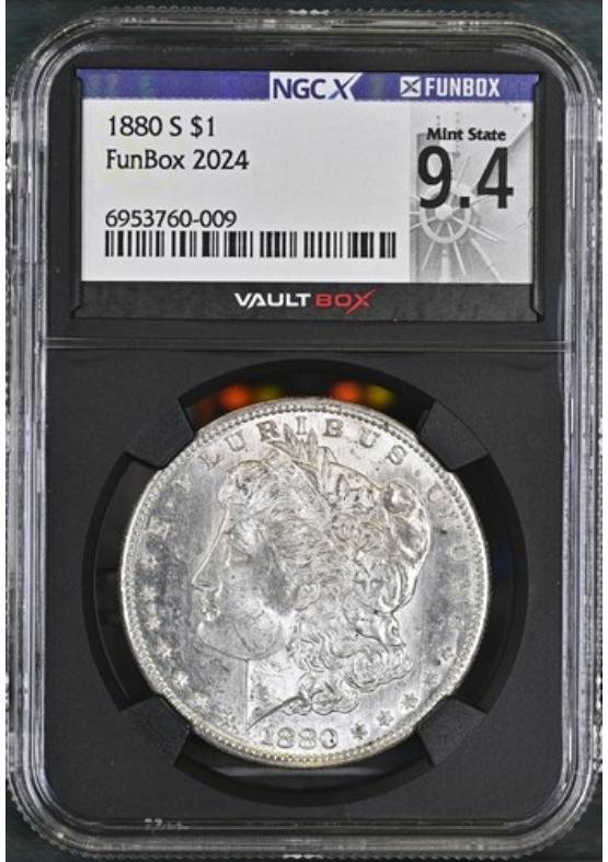 1880-S $1 NGCX MINT STATE 9.4 Front