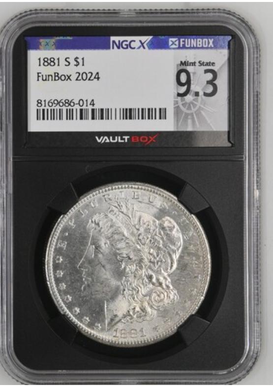 1881-S $1 NGCX MINT STATE 9.3 Front