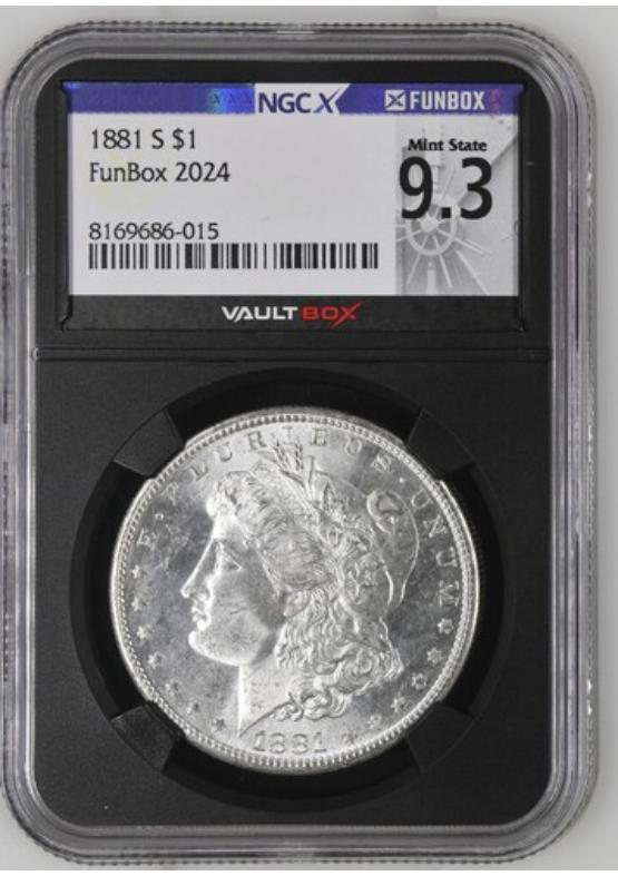 1881-S $1 NGCX MINT STATE 9.3 Front