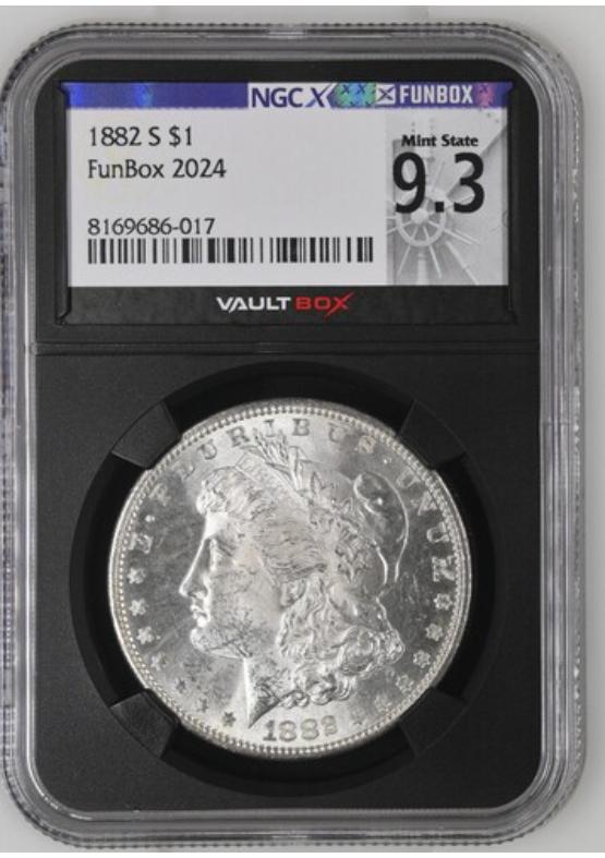 1882-S $1 NGCX MINT STATE 9.3 Front