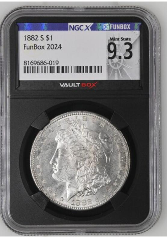 1882-S $1 NGCX MINT STATE 9.3 Front