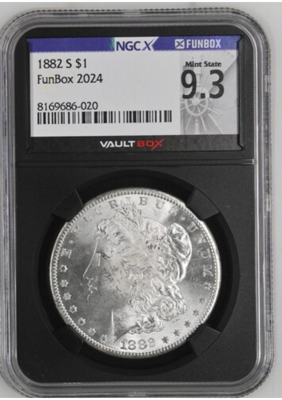 1882-S $1 NGCX MINT STATE 9.3 Front