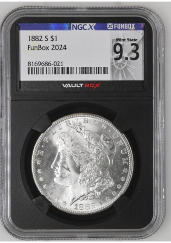 1882-S $1 NGCX MINT STATE 9.3 Front