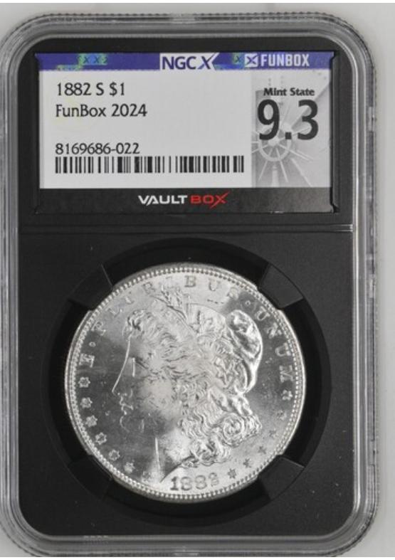 1882-S $1 NGCX MINT STATE 9.3 Front