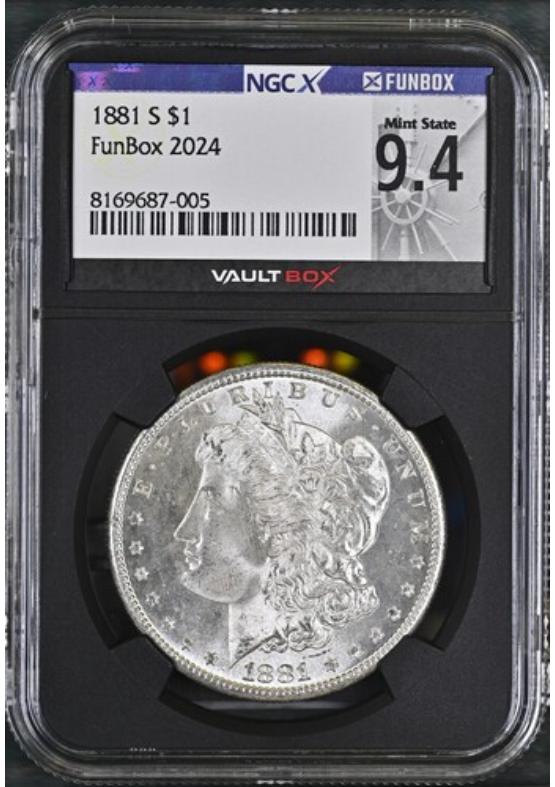 1881-S $1 NGCX MINT STATE 9.4 Front