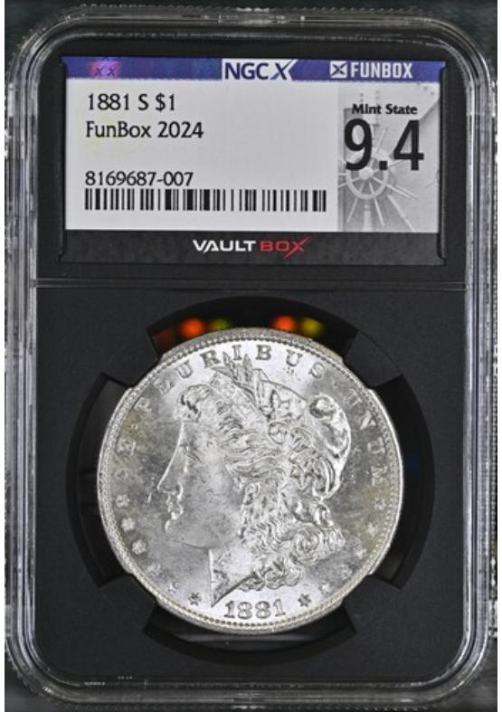 1881-S $1 NGCX MINT STATE 9.4 Front