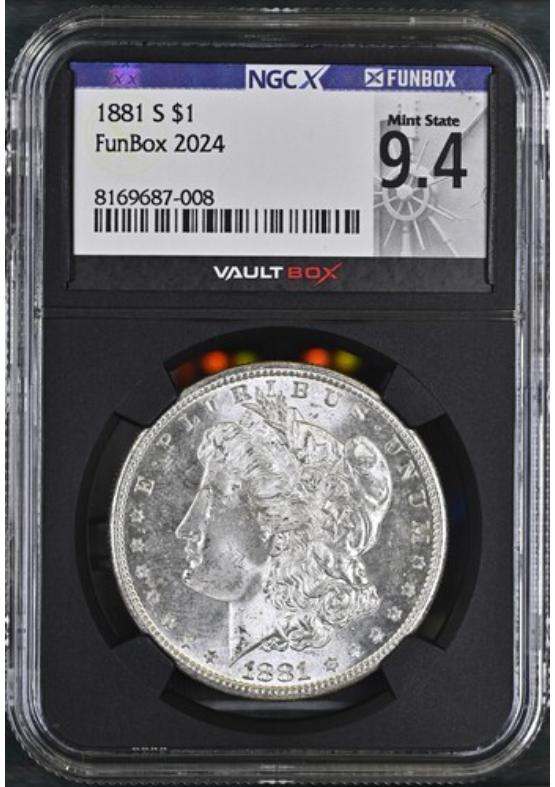 1881-S $1 NGCX MINT STATE 9.4 Front