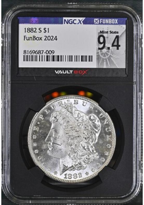 1882-S $1 NGCX MINT STATE 9.4 Front