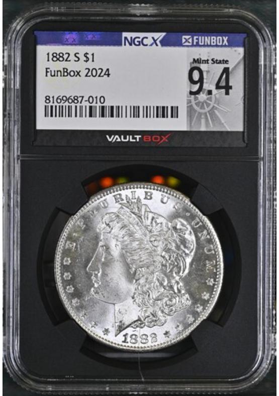 1882-S $1 NGCX MINT STATE 9.4 Front
