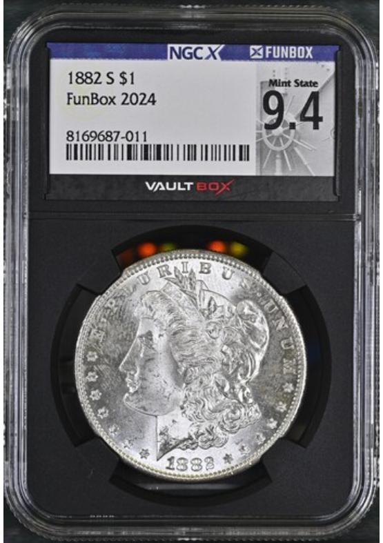 1882-S $1 NGCX MINT STATE 9.4 Front