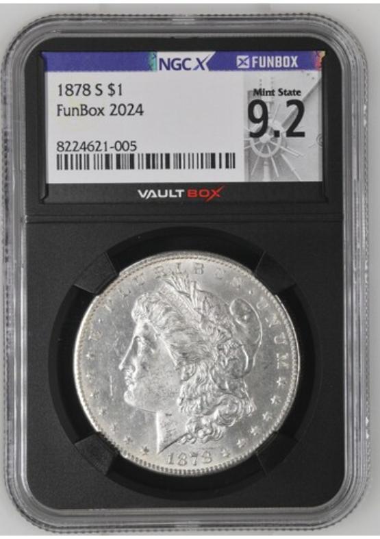 1878-S $1 NGCX MINT STATE 9.2 Front