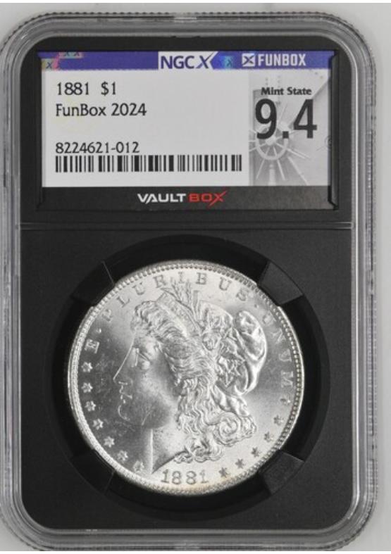 1881 $1 NGCX MINT STATE 9.4 Front