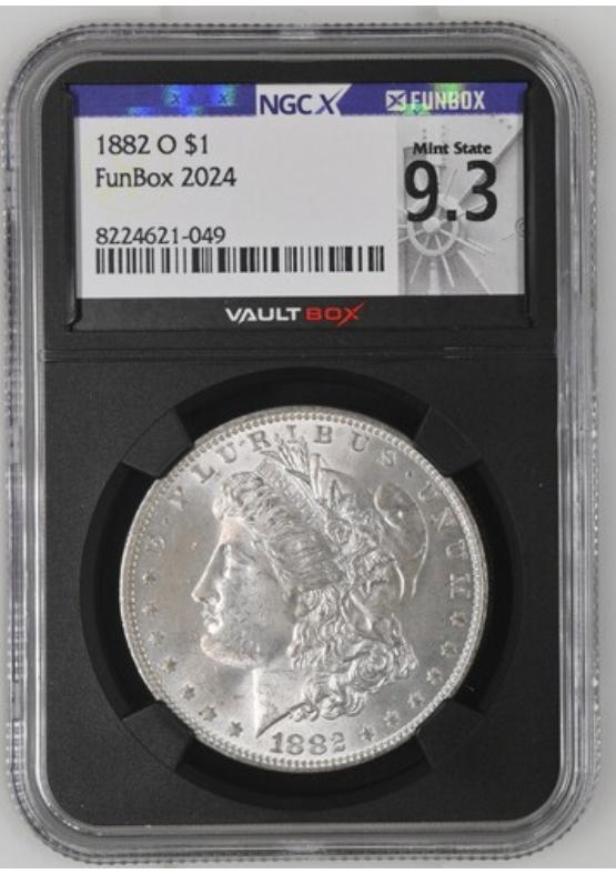 1882-O $1 NGCX MINT STATE 9.3 Front