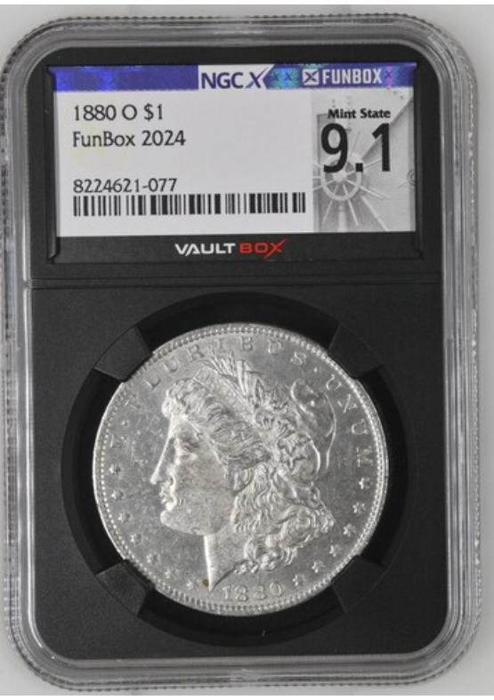 1880-O $1 NGCX MINT STATE 9.1 Front