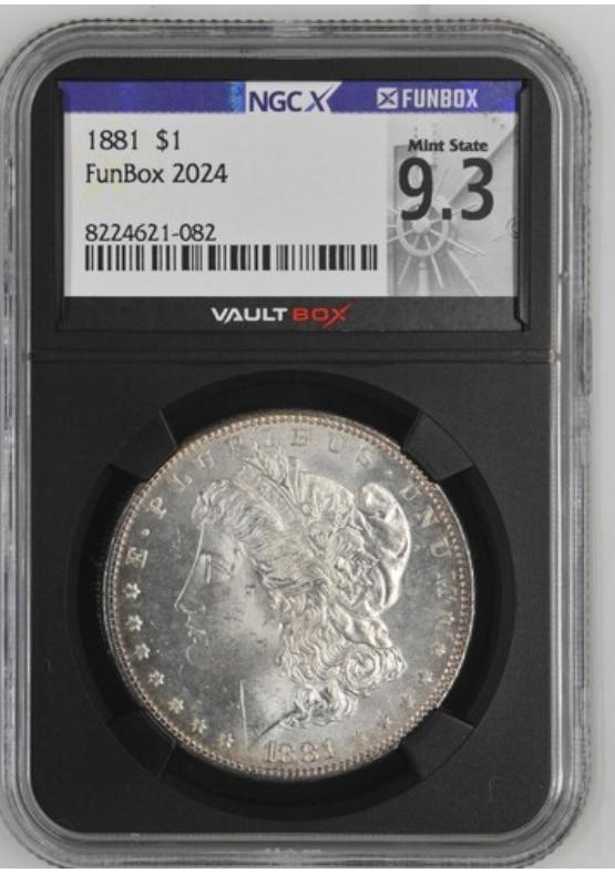 1881 $1 NGCX MINT STATE 9.3 Front