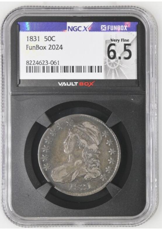 1831 50C NGCX VERY FINE 6.5 Front