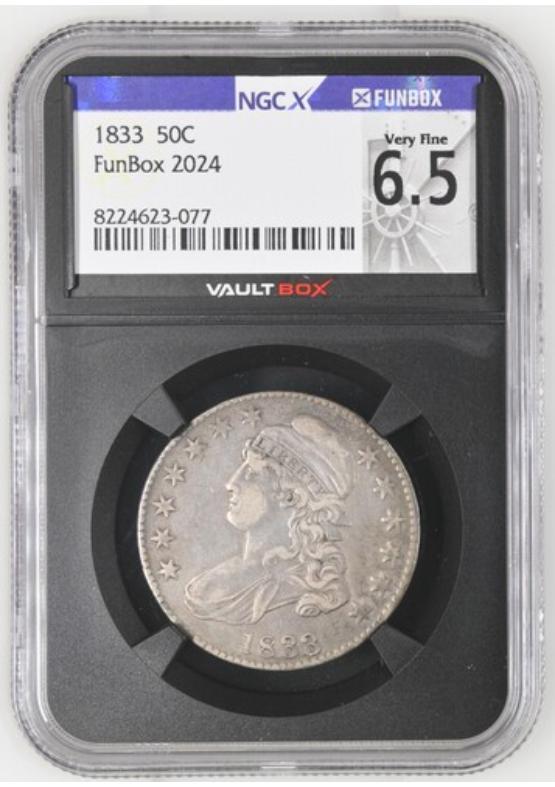 1833 50C NGCX VERY FINE 6.5 Front