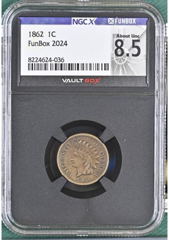 1862 1C NGCX ABOUT UNCIRCULATED 8.5 Front