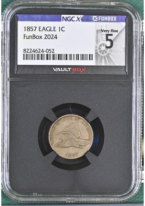 1857 EAGLE 1C NGCX VERY FINE 5 Front