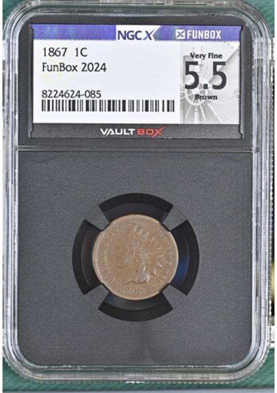 1867 1C NGCX VERY FINE 5.5 BROWN Front