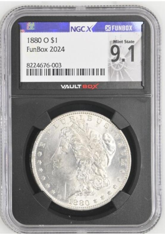 1880-O $1 NGCX MINT STATE 9.1 Front